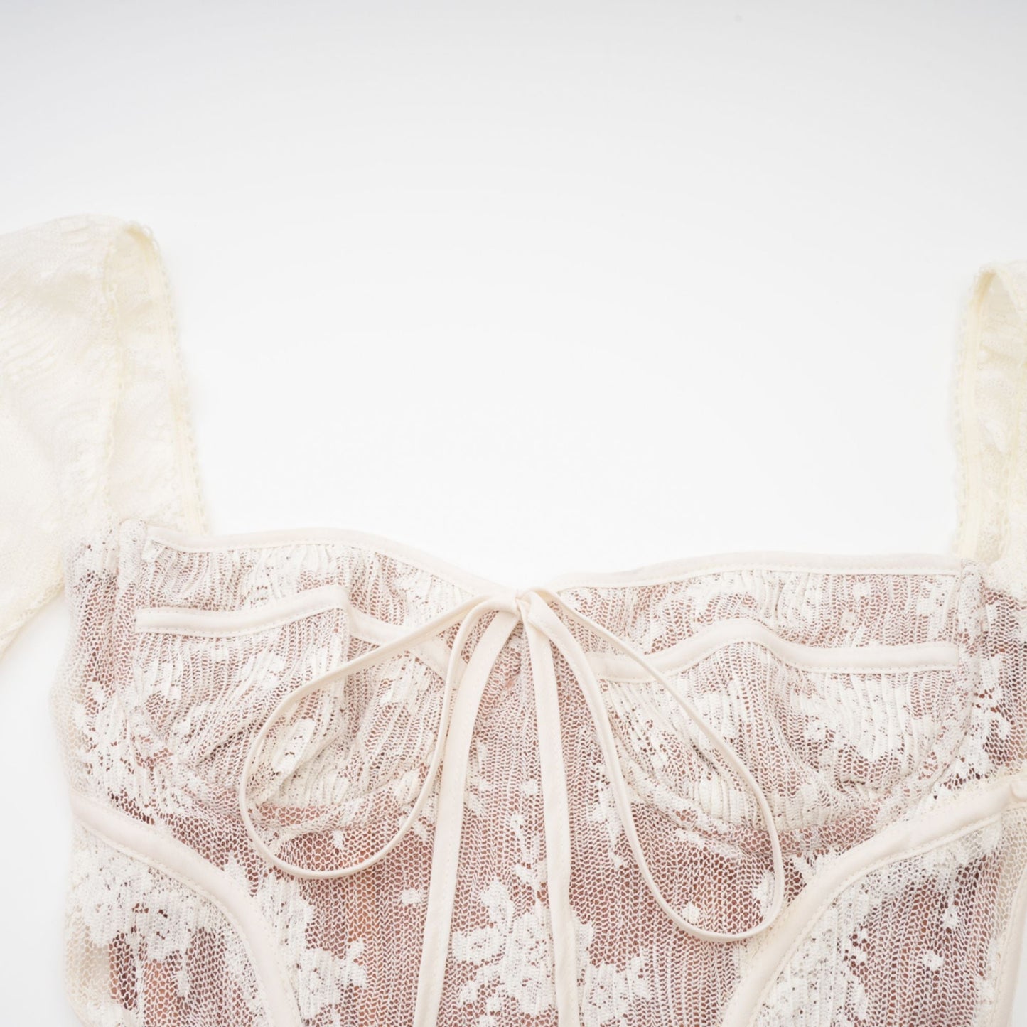 Ivory Lace Maxi Dress with Flared Sleeves for Women - Camilla