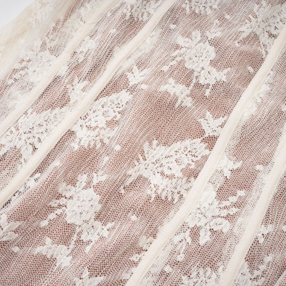 Ivory Lace Maxi Dress with Flared Sleeves for Women - Camilla