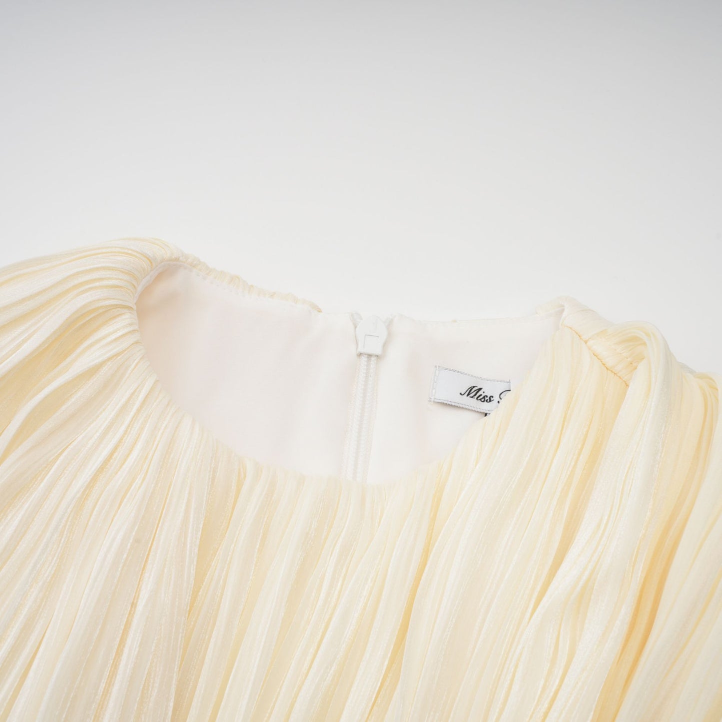 Ivory Pleated Mini Dress with Sash for Women - Elisa