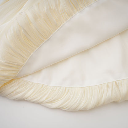 Ivory Pleated Mini Dress with Sash for Women - Elisa