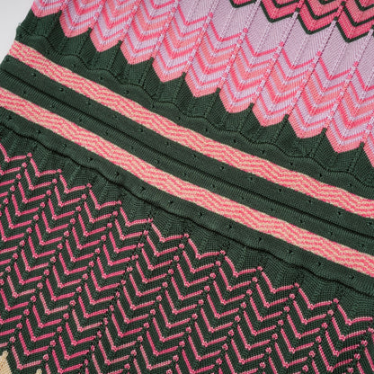 Multi-Color Knit Maxi Dress with Chevron Pattern for Women - Sabrina