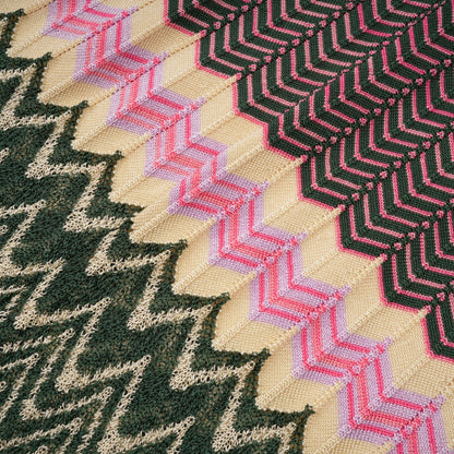 Multi-Color Knit Maxi Dress with Chevron Pattern for Women - Sabrina