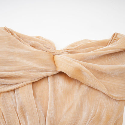 Golden Off-the-Shoulder Mini Dress with Crystal Embellishments for Women - Chiara