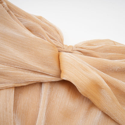 Golden Off-the-Shoulder Mini Dress with Crystal Embellishments for Women - Chiara