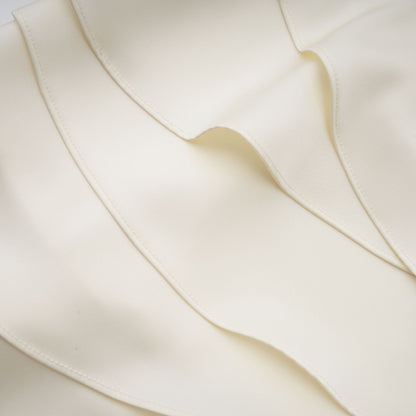 Ivory Layered Ruffle Mini Dress with Cape Sleeves for Women - Costanza