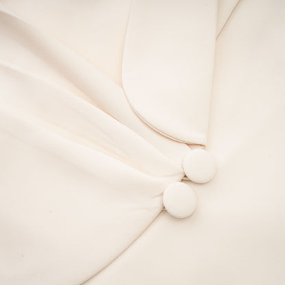 Ivory Embellished Blazer Mini Dress with Long Sleeves for Women - Teresa
