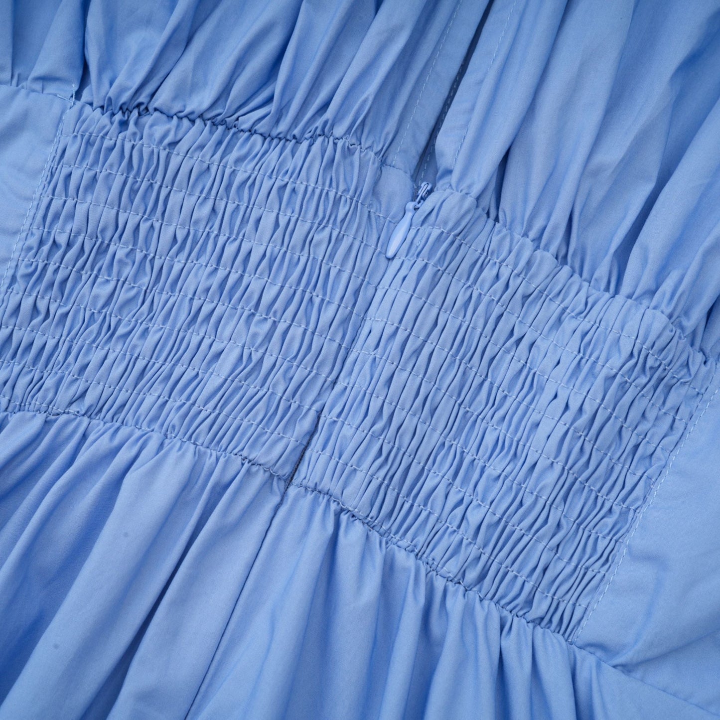 Sky Blue Maxi Dress with Floral Waist Detail for Women - Eva