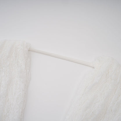 Ivory White Lace Mini Dress with Draped Detail for Women - Michela