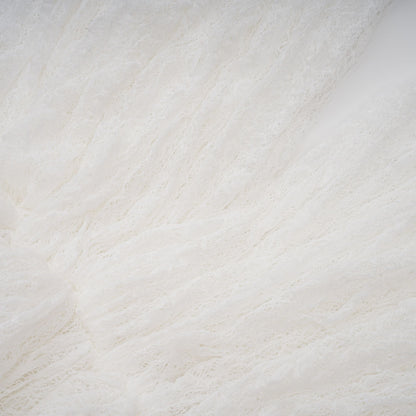 Ivory White Lace Mini Dress with Draped Detail for Women - Michela