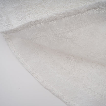 Ivory White Lace Mini Dress with Draped Detail for Women - Michela