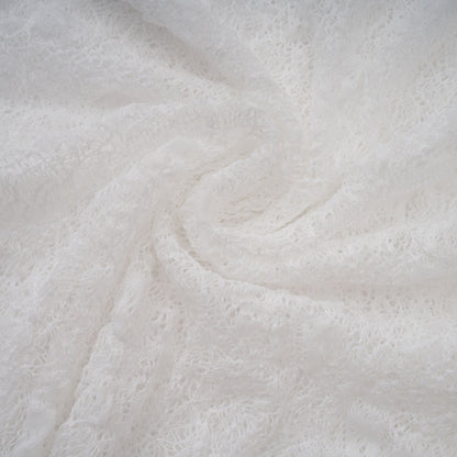 Ivory White Lace Mini Dress with Draped Detail for Women - Michela