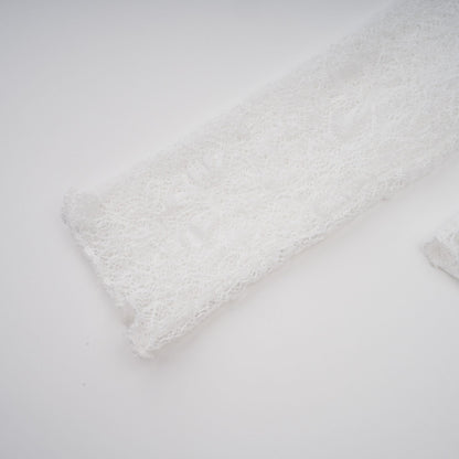 Ivory White Lace Mini Dress with Draped Detail for Women - Michela