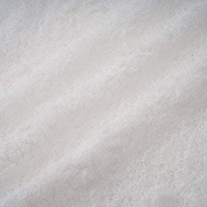 Ivory White Lace Mini Dress with Draped Detail for Women - Michela