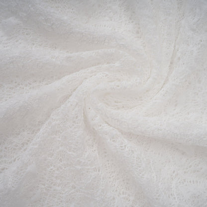 Ivory White Lace Mini Dress with Draped Detail for Women - Michela