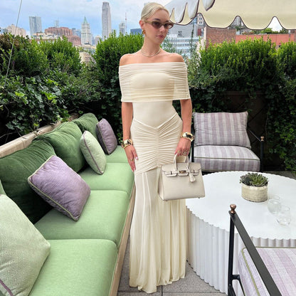 Maternity Maxi Dress with Sheer Skirt for Women - Nives