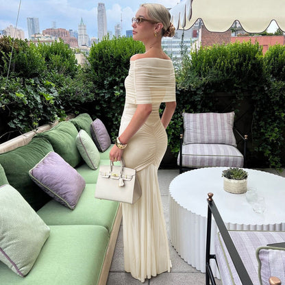 Maternity Maxi Dress with Sheer Skirt for Women - Nives