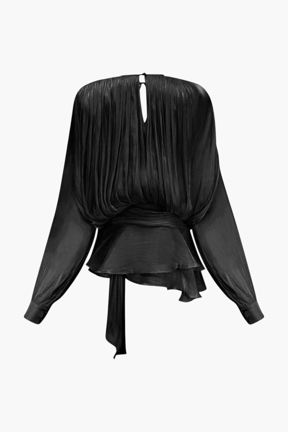 Pleated Blouse with Tie Neck for Women - Fulvia