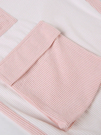 Pantalones cargo de pana con patchwork retro en color rosa