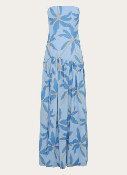Nicia Strapless Maxi Dress - Opulent Blue