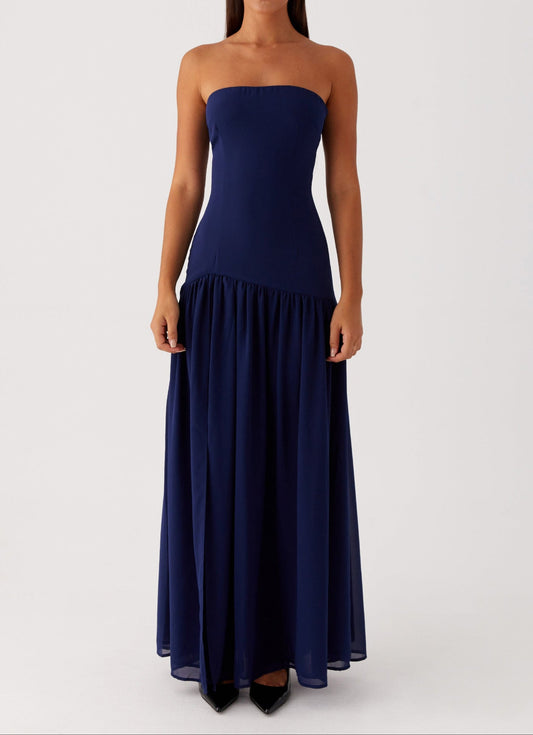 Antonella Strapless Maxi Dress - Navy