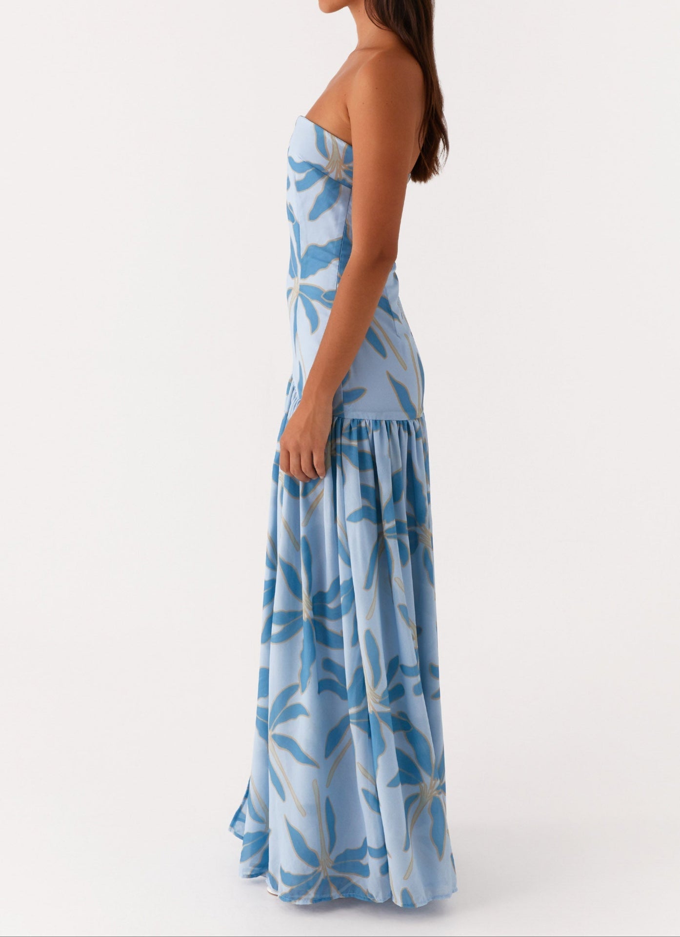 Nicia Strapless Maxi Dress - Opulent Blue