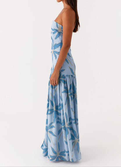 Nicia Strapless Maxi Dress - Opulent Blue