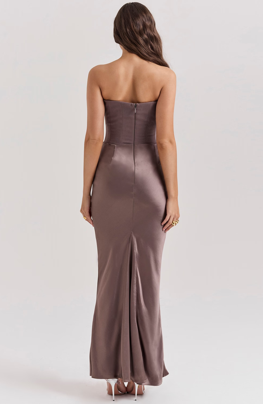 Strapless Maxi Dress with Ruffle Detail for Women - Paola