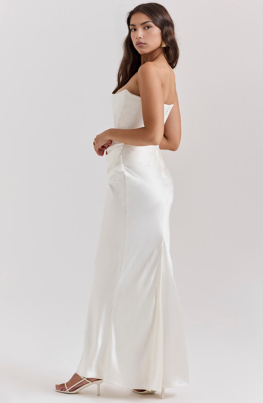 Strapless Maxi Dress with Ruffle Detail for Women - Paola