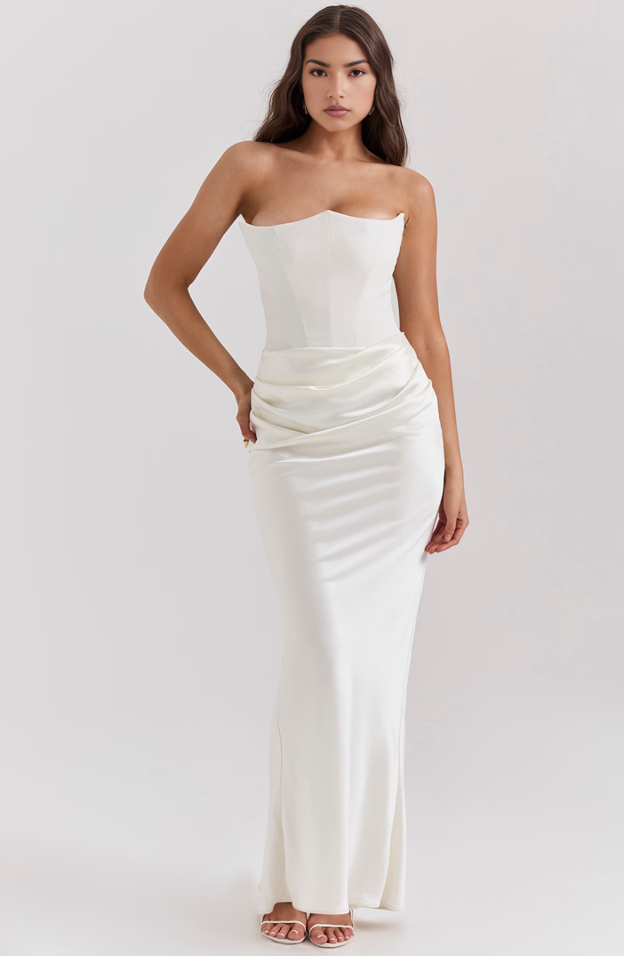 Strapless Maxi Dress with Ruffle Detail for Women - Paola