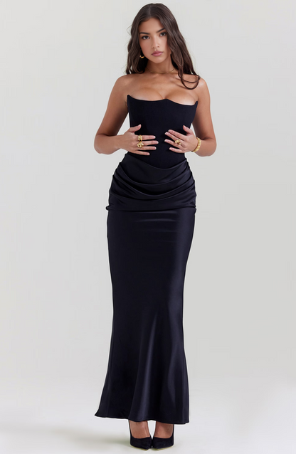 Strapless Maxi Dress with Ruffle Detail for Women - Paola