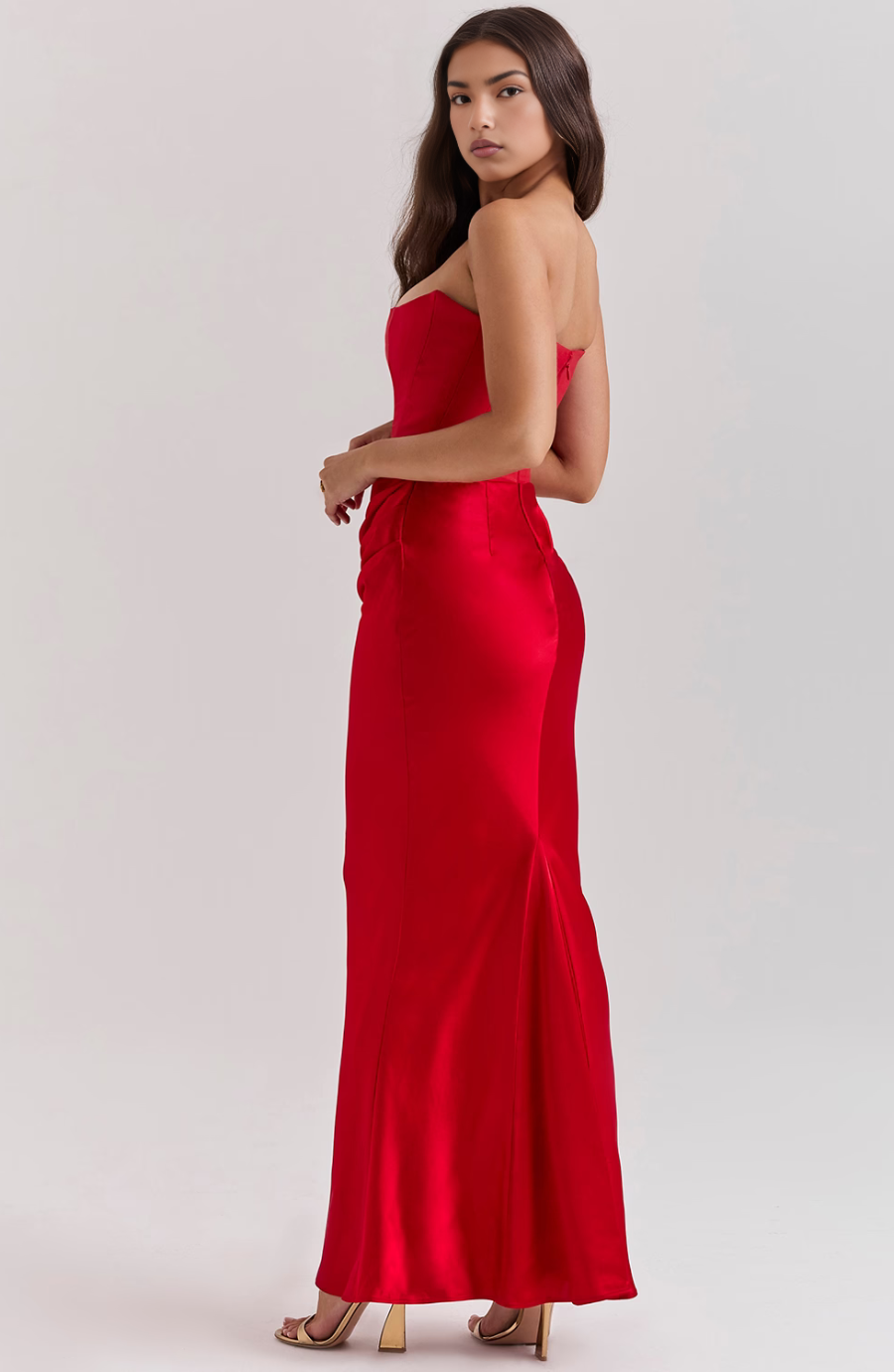 Strapless Maxi Dress with Ruffle Detail for Women - Paola
