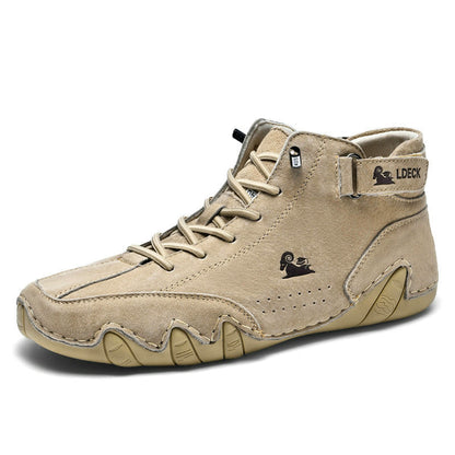 Men's High-Top Barefoot Shoes | Lacing and Velcro Closure
