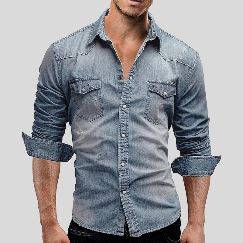 Men's Long Sleeve Button-Up Shirt | with Chest Pockets