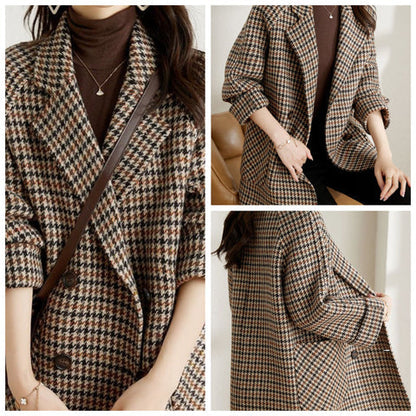 Women's Checkered Jacket | Button Style