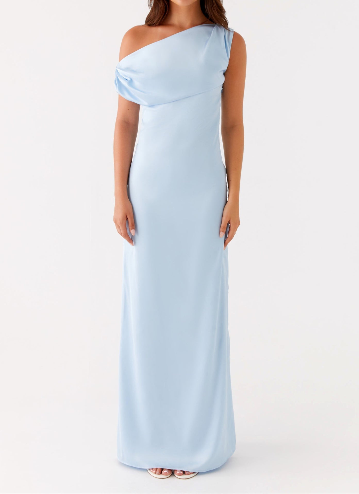 Emily Satin Maxi Dress - Blue