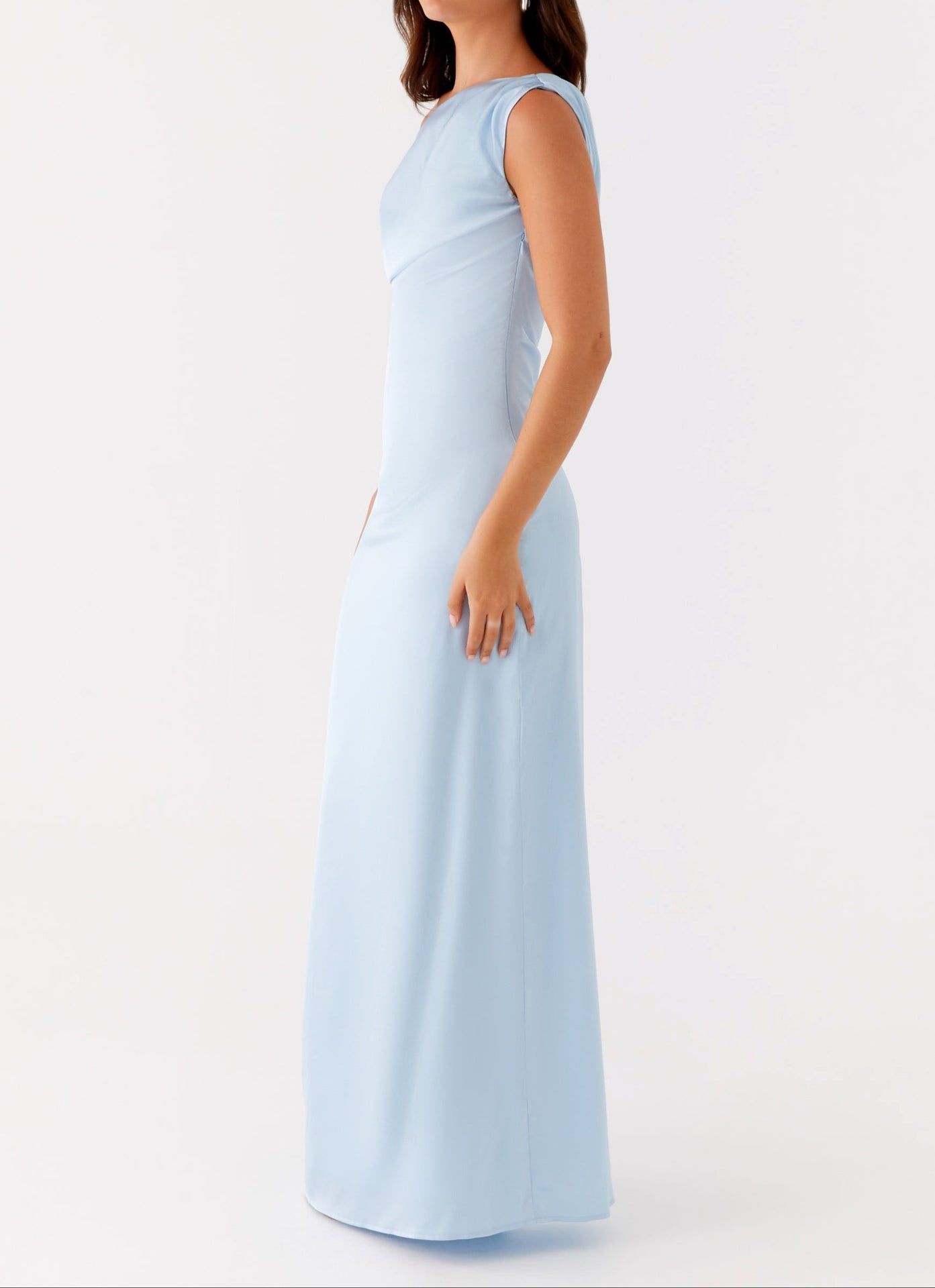 Emily Satin Maxi Dress - Blue