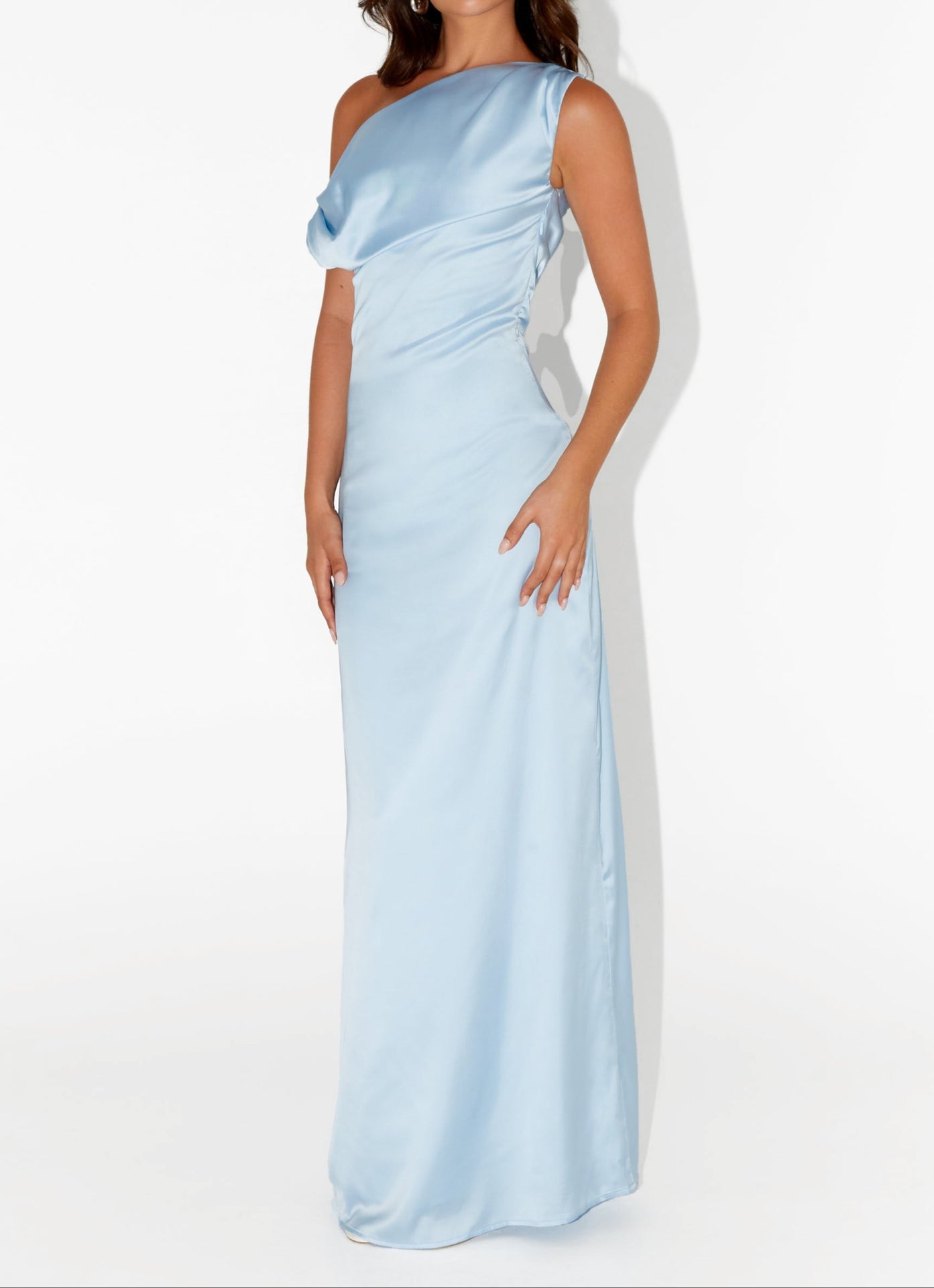 Emily Satin Maxi Dress - Blue