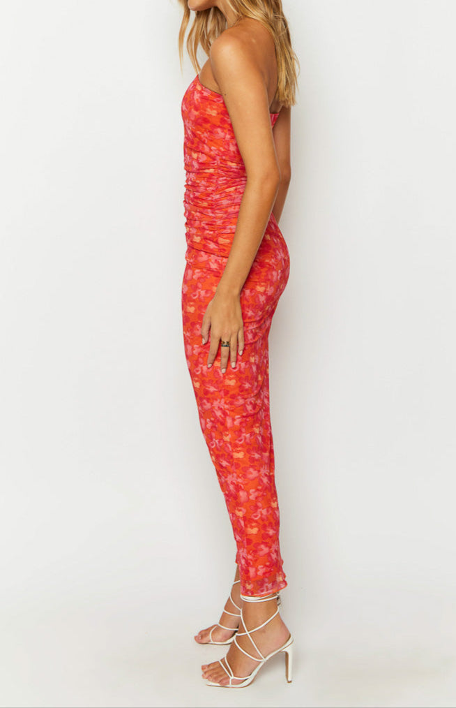 Petronilla Orange Floral Print Maxi Dress