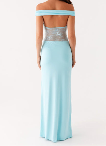Michele Lace Maxi Dress - Turquoise