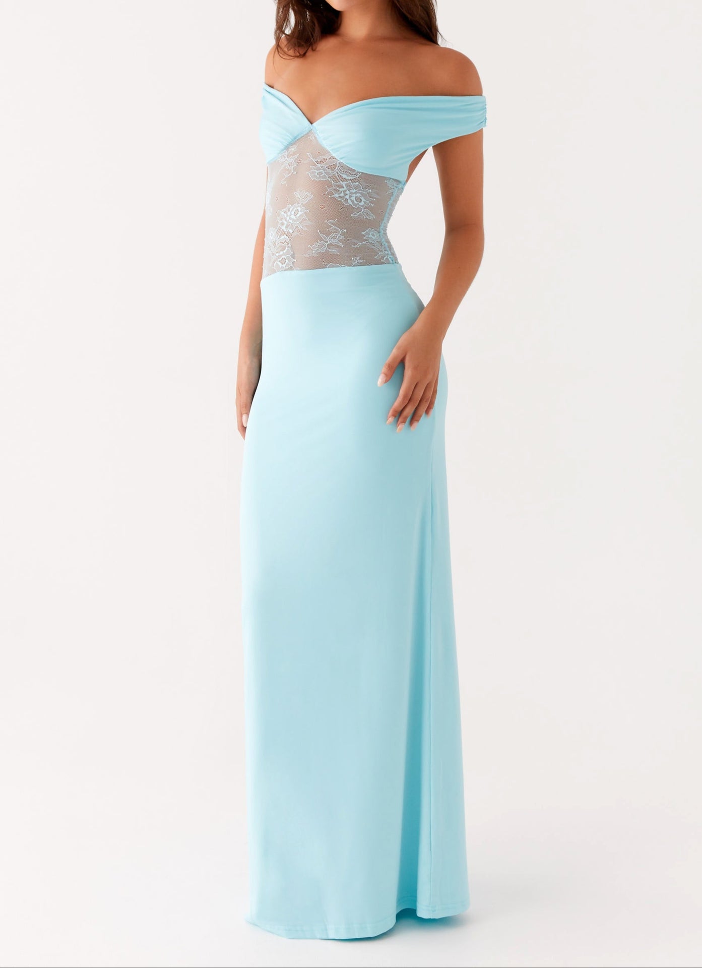 Michele Lace Maxi Dress - Turquoise