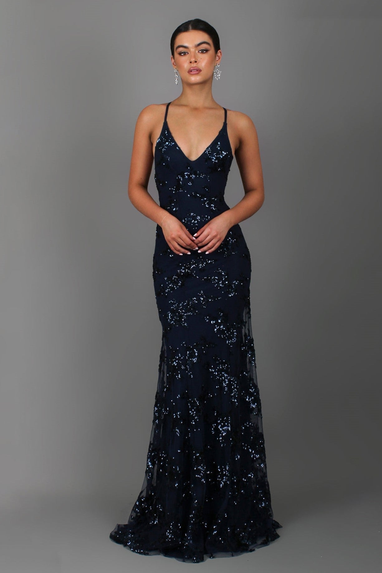 Sequin Maxi Dress with Spaghetti Straps for Women - Simona