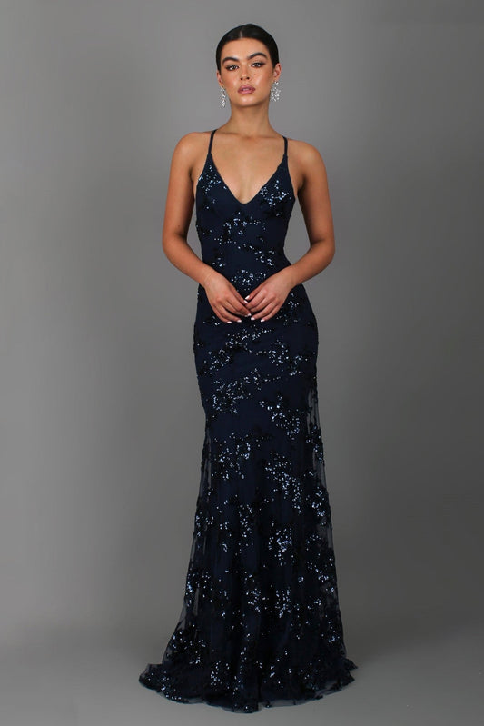 Sequin Maxi Dress with Spaghetti Straps for Women - Simona