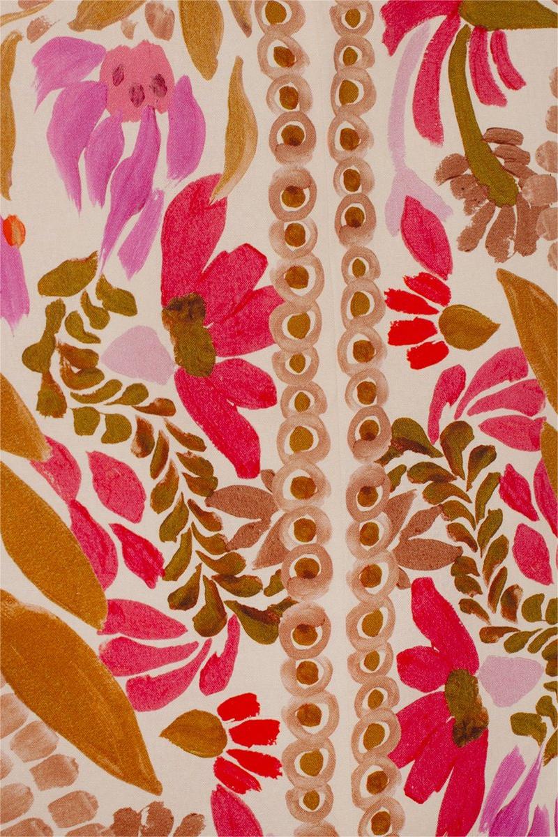 Multicolor Floral Print V-Neck Jumpsuit with Short Sleeves for Women - Gaia