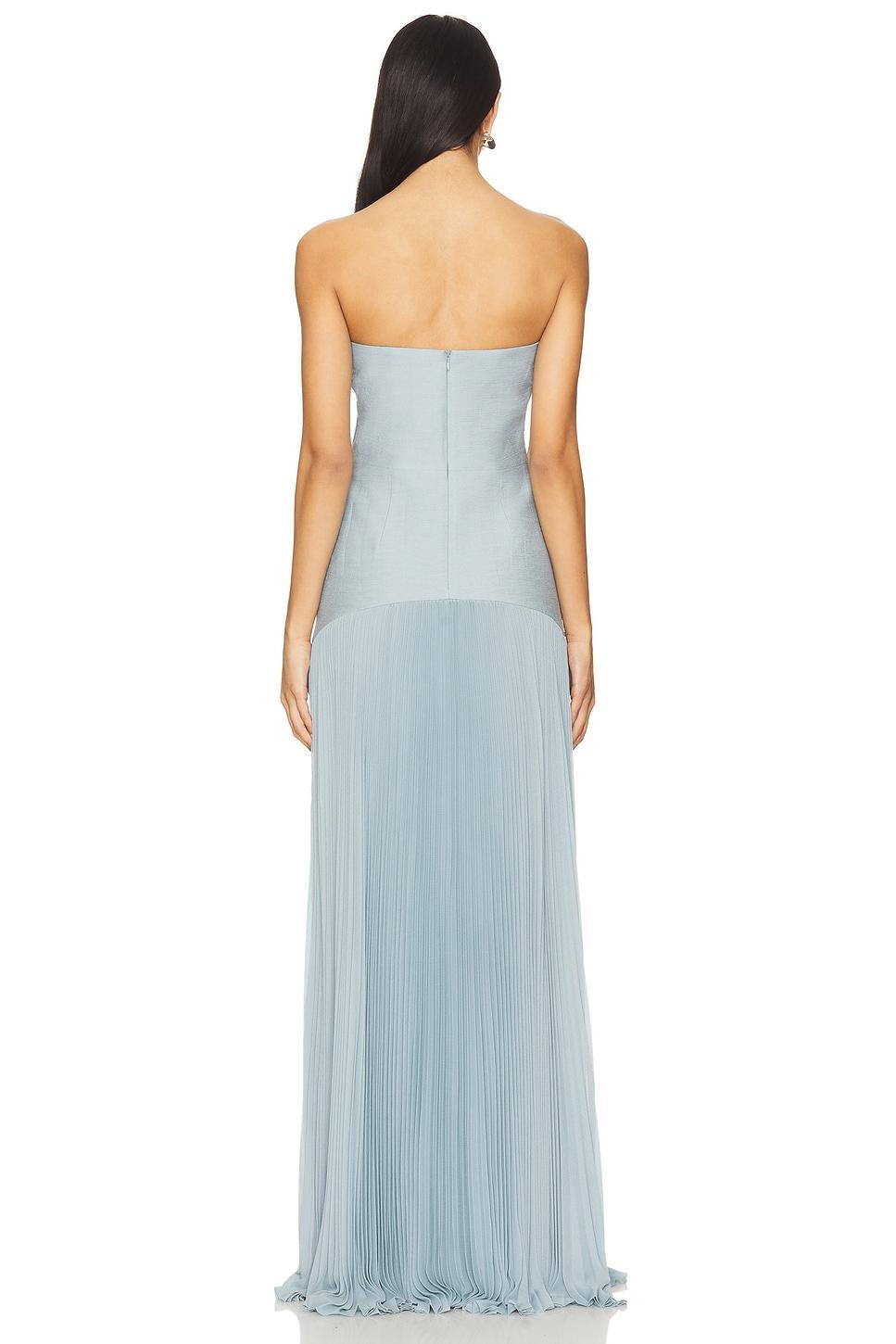 Light blue Strapless Pleated Maxi Dress for Women - Debora