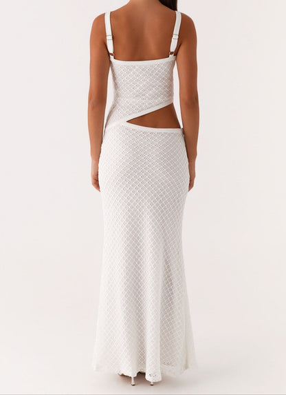 Orsa Maxi Dress - White Crochet