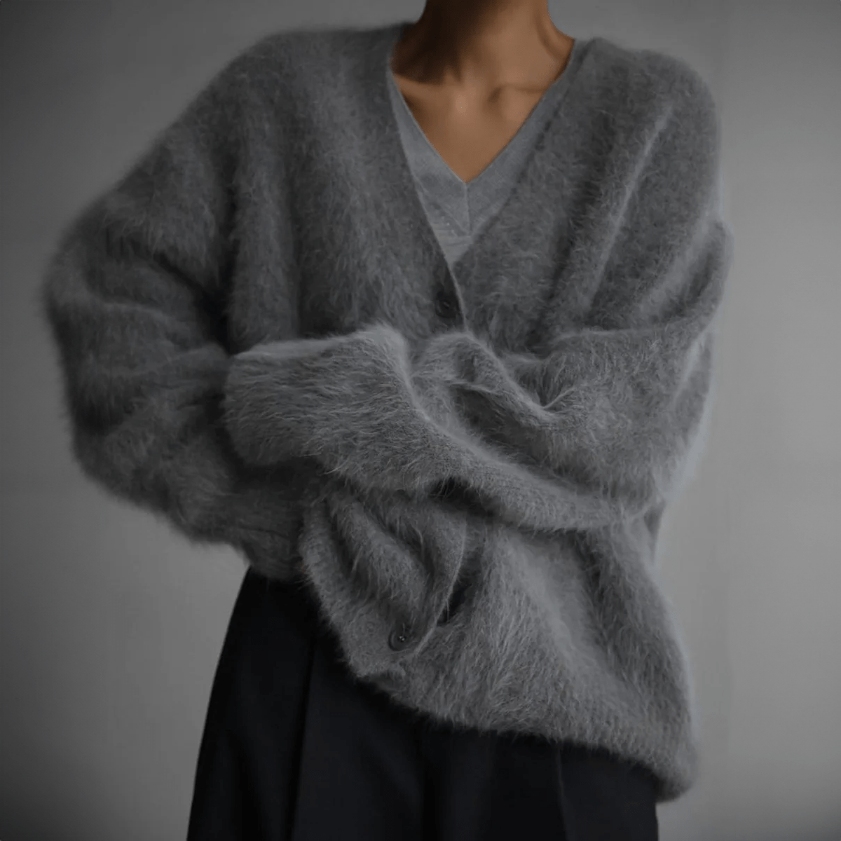 Women's Knit V-Neck Cardigan | Oversize