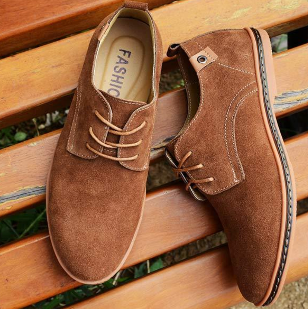 Men's Suede Oxford Loafers | Lace-Up