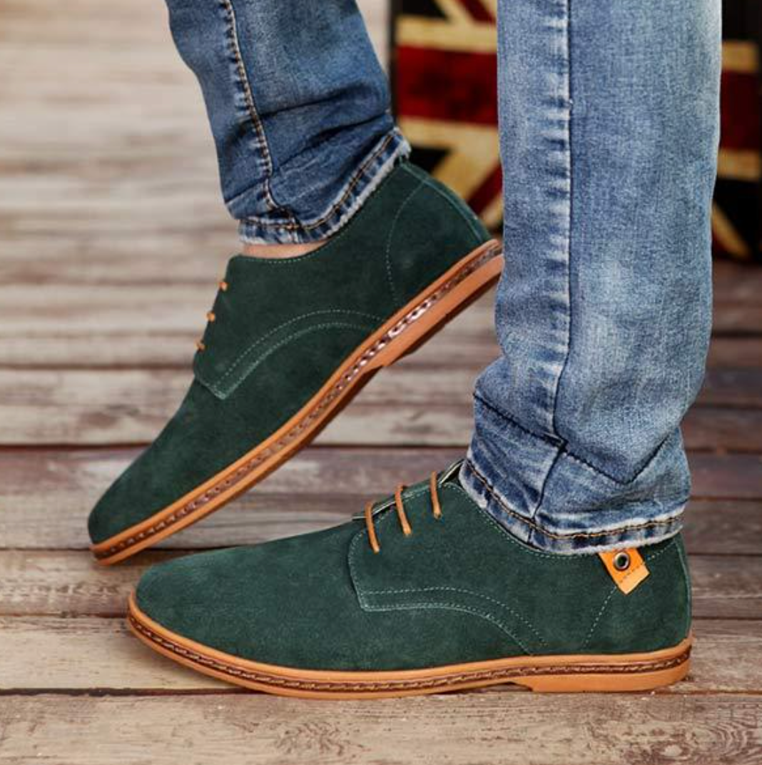 Men's Suede Oxford Loafers | Lace-Up