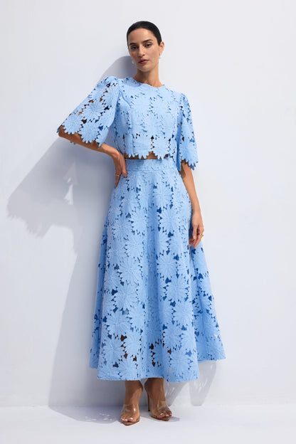 Lace Crop Top and Skirt Set for Women - Lea