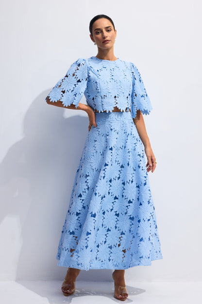 Lace Crop Top and Skirt Set for Women - Lea